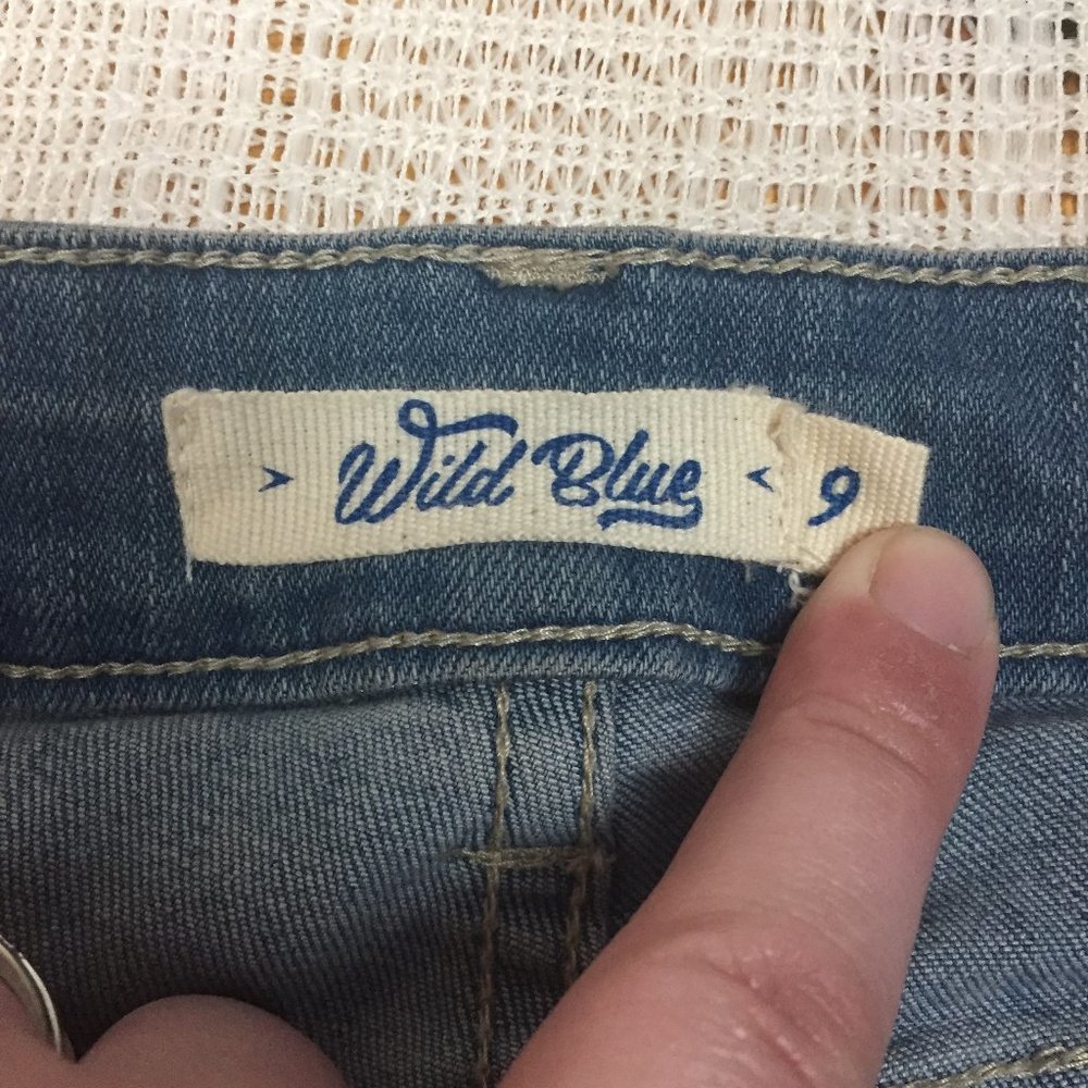 Wild Blue High Rise Button Fly Shorts - Picture 4 of 5
